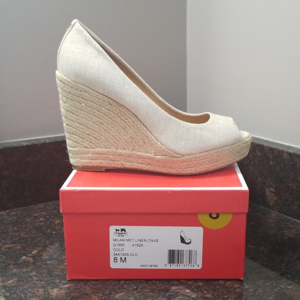 Coach Milan Met Linen Wedges